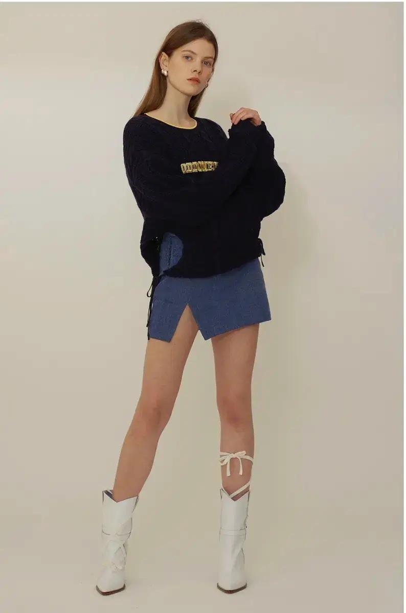 오드원아웃 터널 니트 스트링 셔링니트 크롭니트