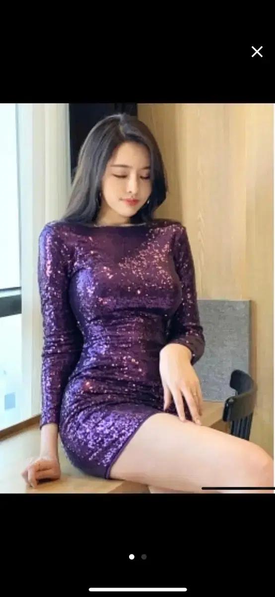 할로윈 크리스마스 연말 송년회 파티 스팽글 원피스 (새제품, 민소매)