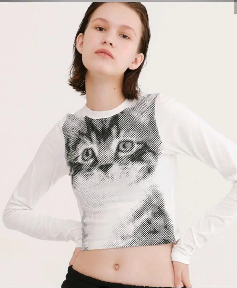 론론 고양이 프린팅 티셔츠