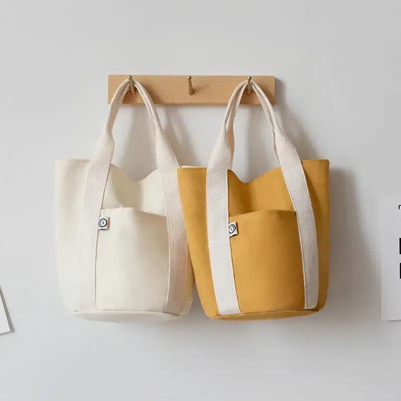 핸드백 캔버스 가방 도시락 작은 천가방 버킷백