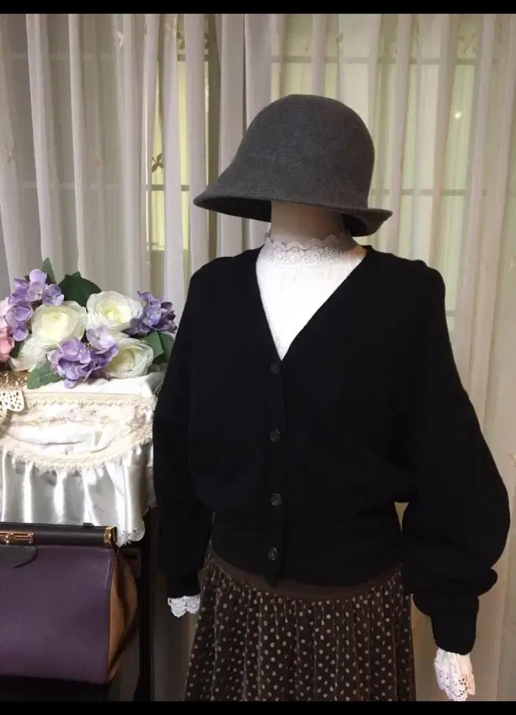 {새상품 55 66}나그랑 여성 가디건 블랙 데일리 아우터