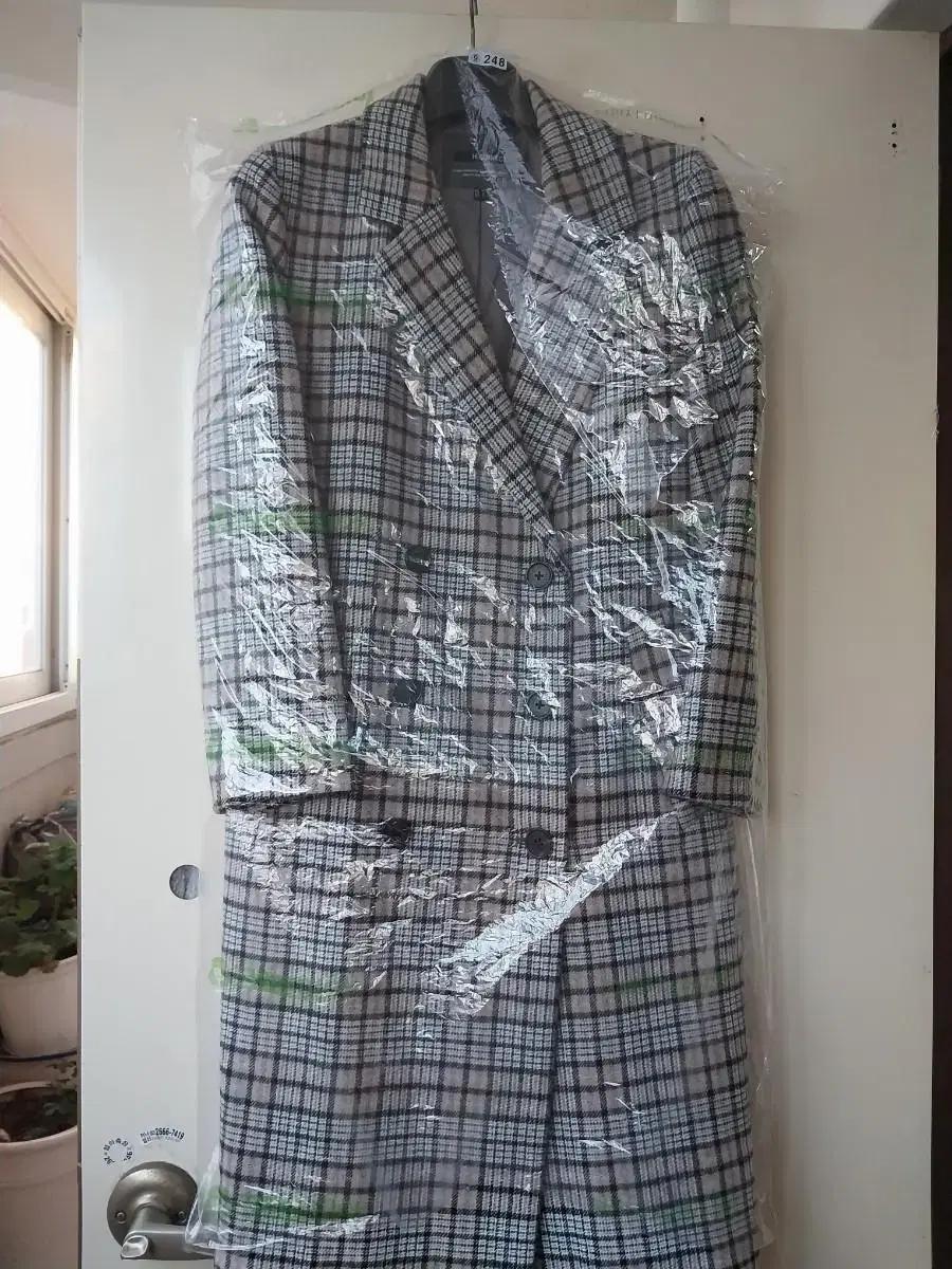 체크 울혼방 롱코트(울50%)