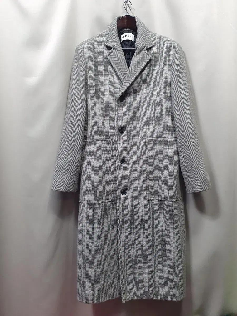 MUSUI 무수이 롱 코트.헤링본
