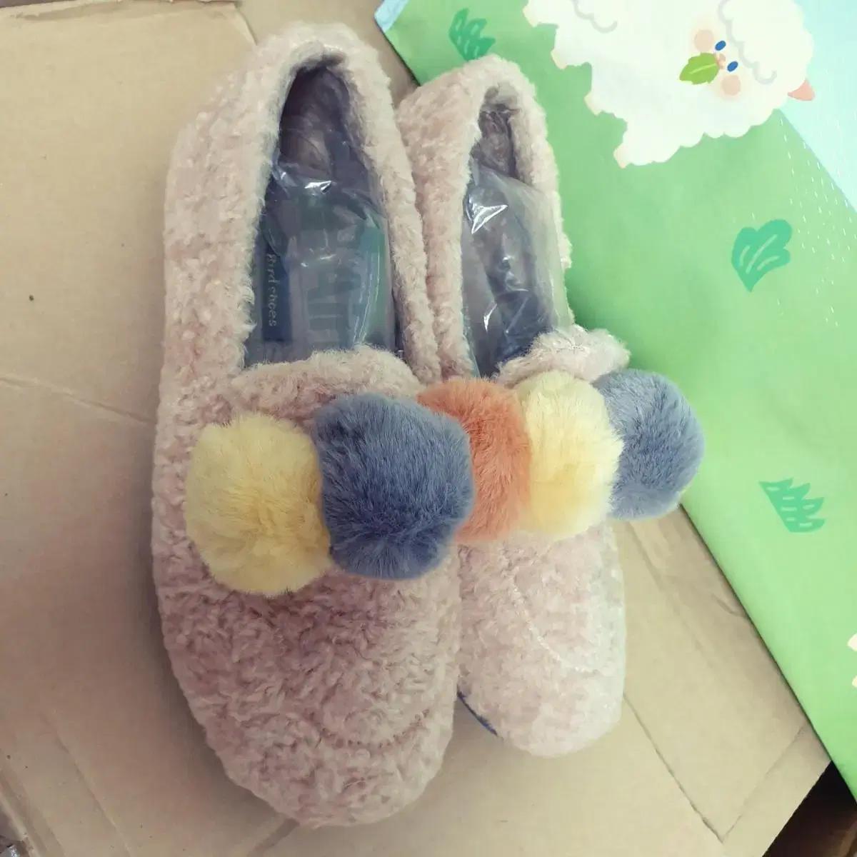 여성모카 방울 겨울 털 로퍼 신발