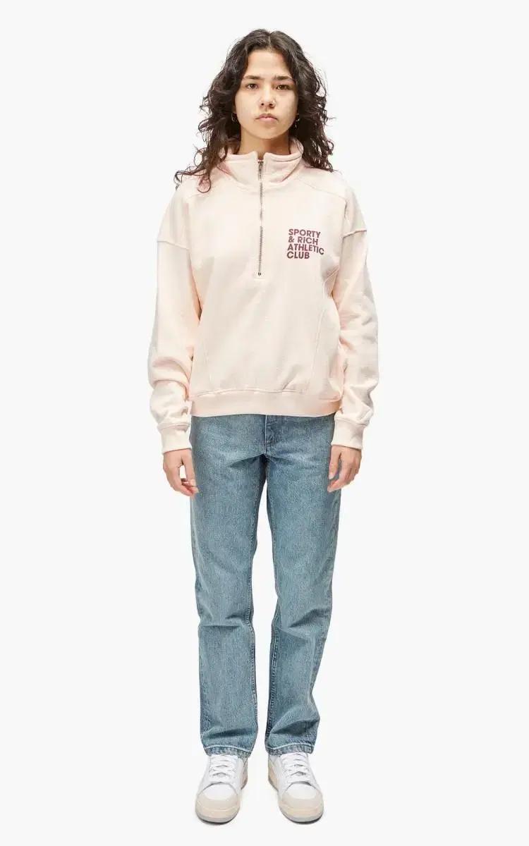 스포티앤리치 액서사이즈 옵튼 하프집업 맨투맨