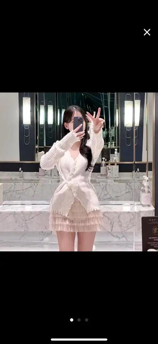 프릴 캉캉 스커트 레이스 쉬폰