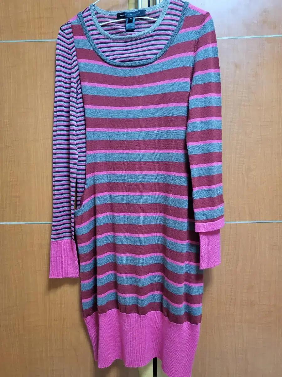 마크 바이 마크제이콥스 언발란스 레이어드 니트 긴팔원피스