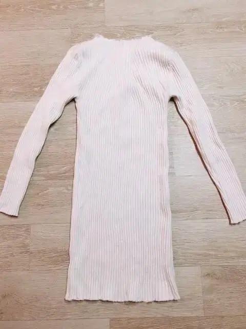 타이트 화이트 니트 골지 초미니 원피스