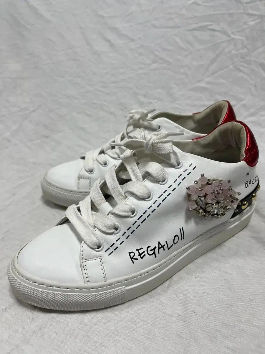 이태리 가죽 키높이 스니커즈 245 여성