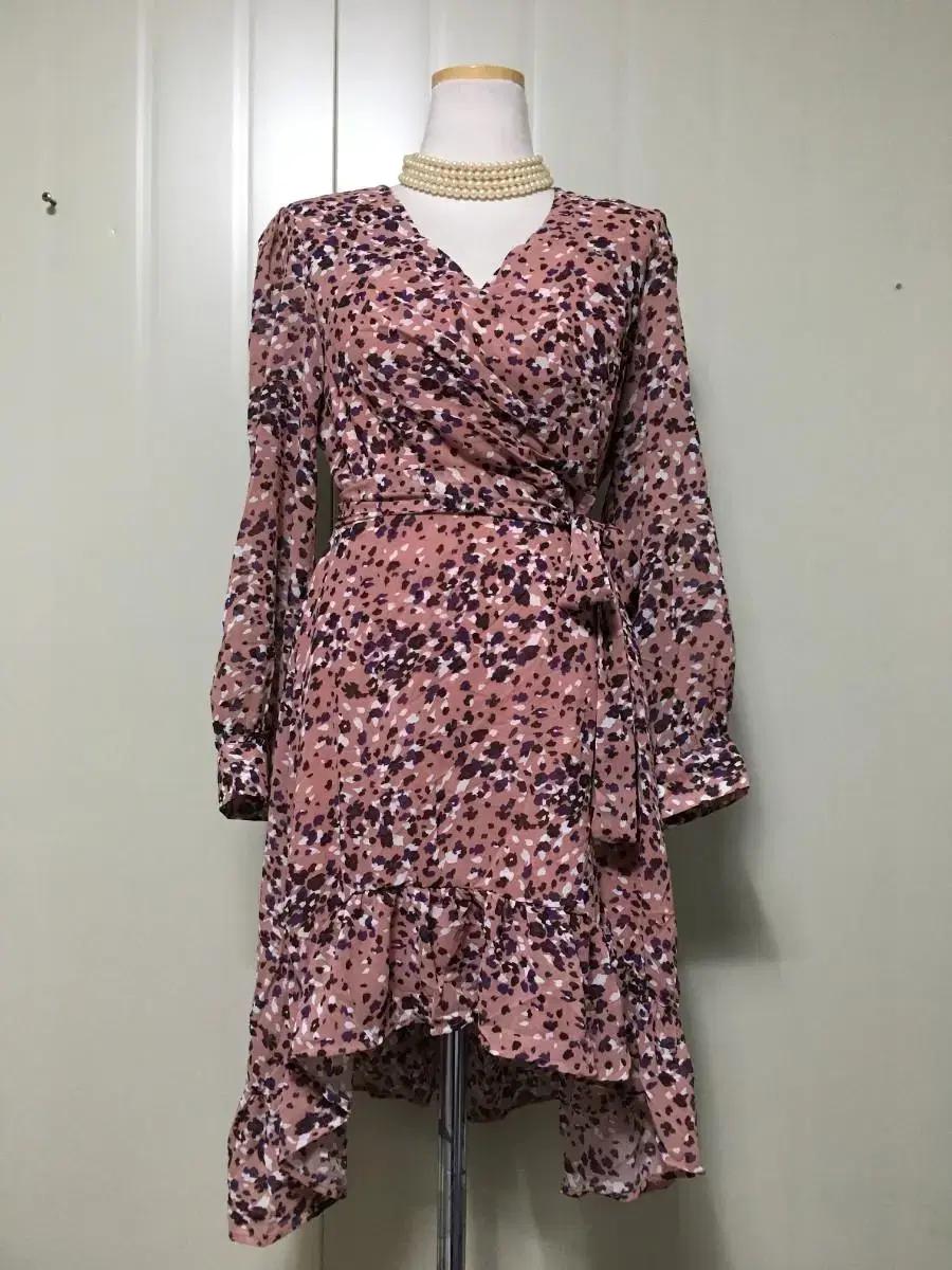 특가새)N2096 셔링 쉬폰 언발 원피스.랩스타일