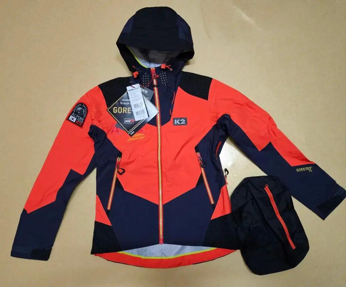 (새제품)K2알파인 여성 고어텍스 3레이어 프로 방수자켓(빨강90)