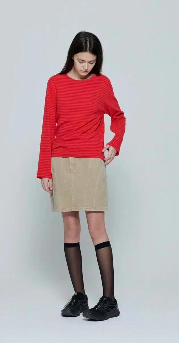 엔조블루스 베이직 스트라이프티 단가라 (red)