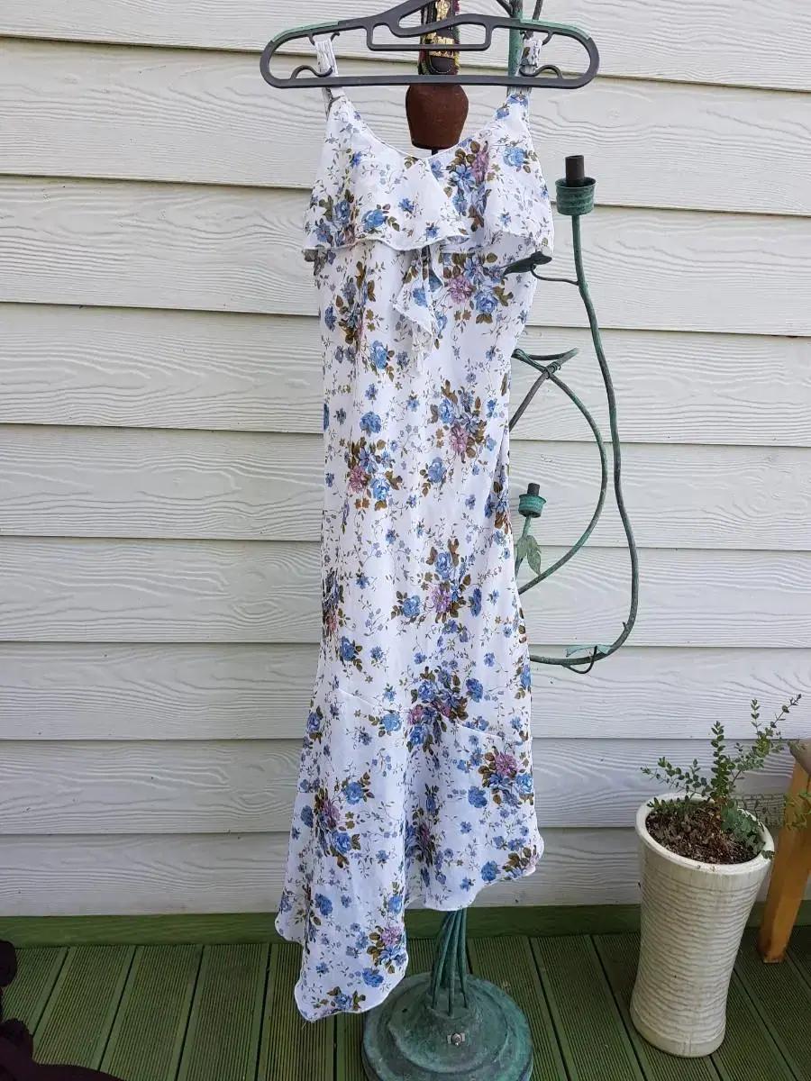 쉬폰소재 캉캉소재 언발란스 럭셔리 꽃무늬 롱원피스