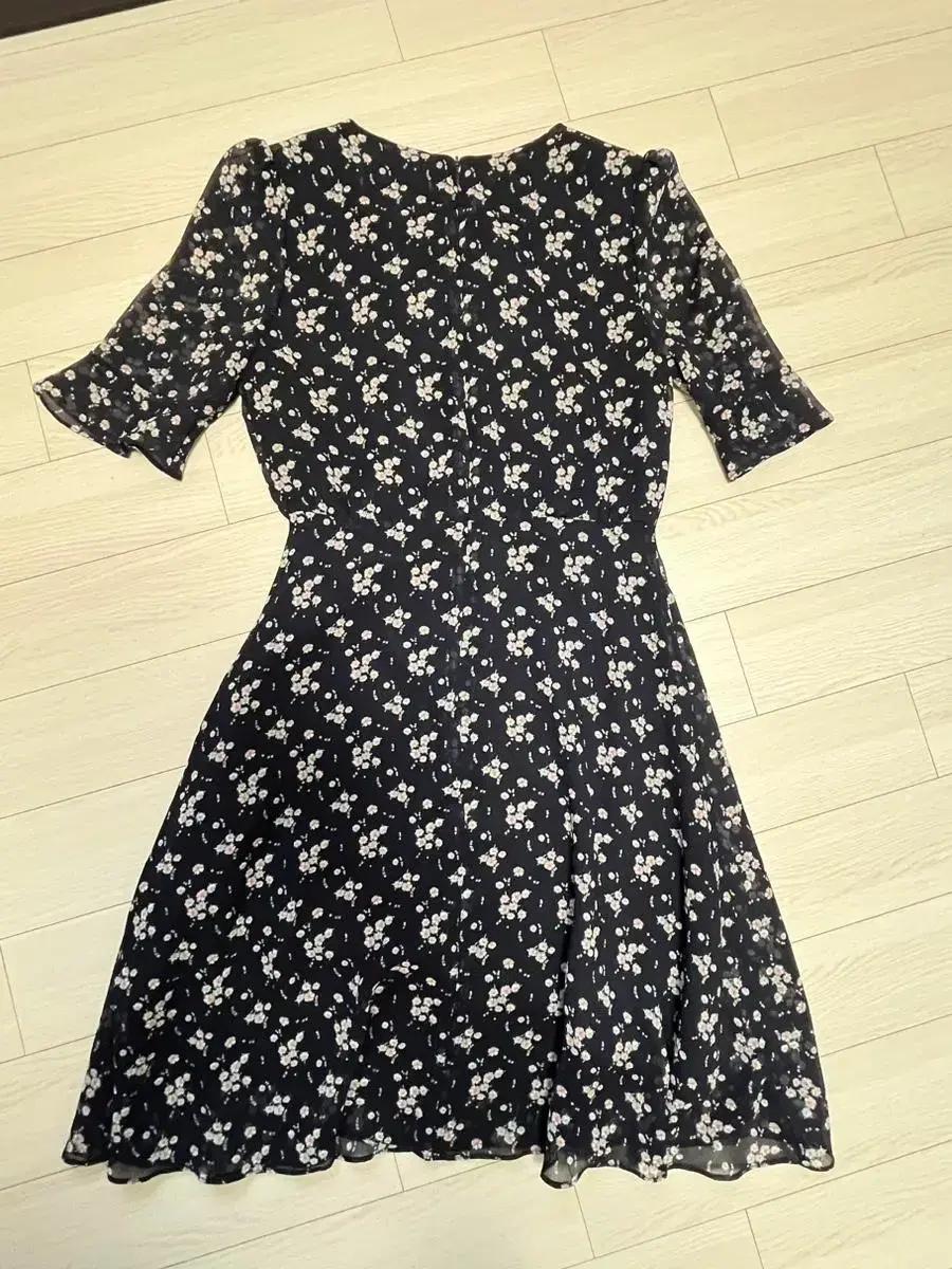 오조크 플라워원피스 55.꽃무늬원피스.쉬폰블랙원피스
