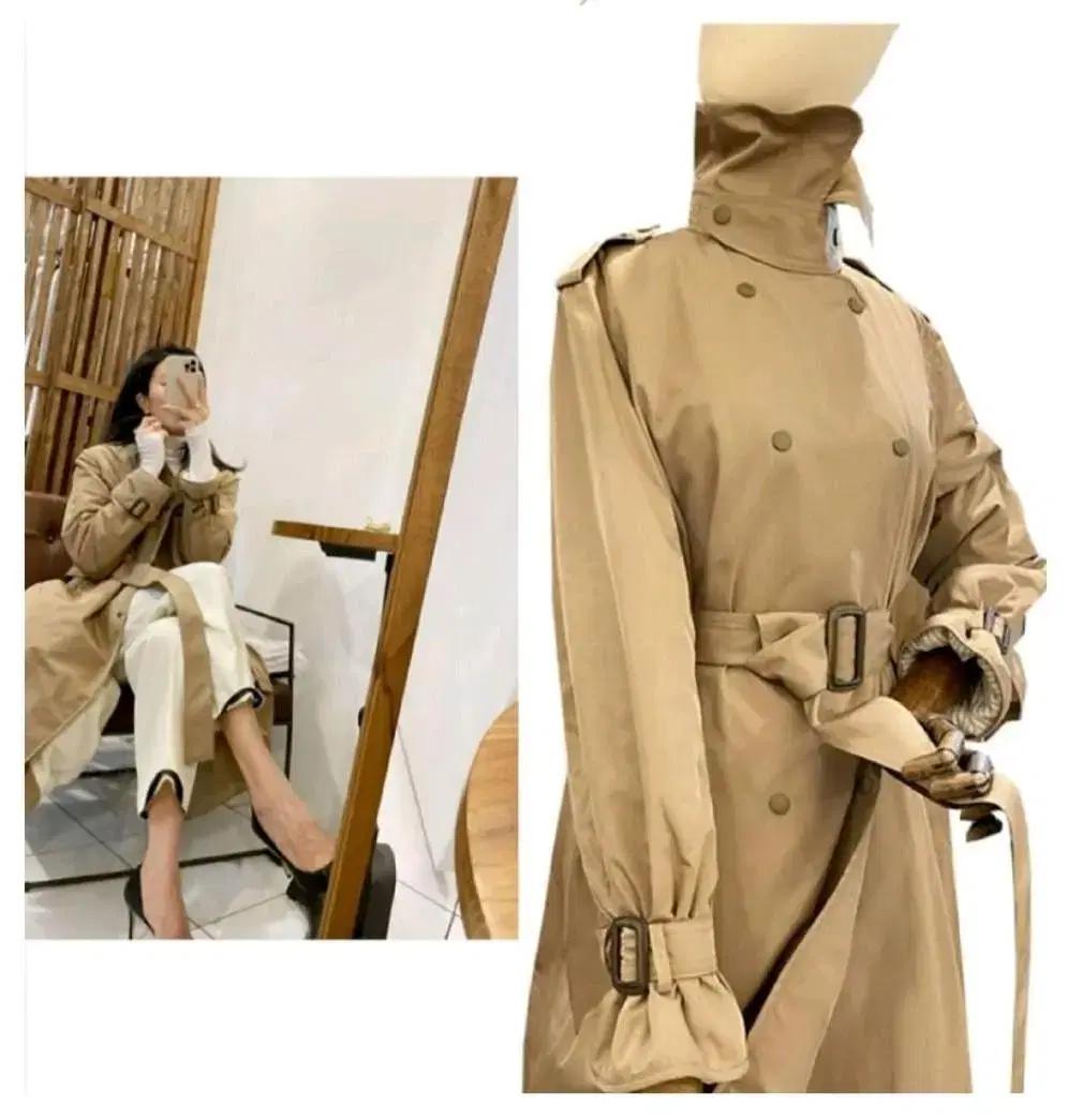 (고퀄제작/원가이하_창고정리)간절기 더블 패딩 트렌치 바바리 롱코트 자켓