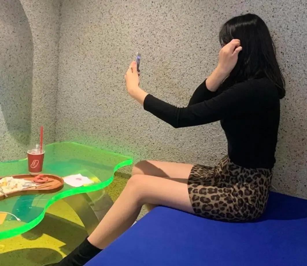 레오파드 앙고라 미니 스커트(새상품)