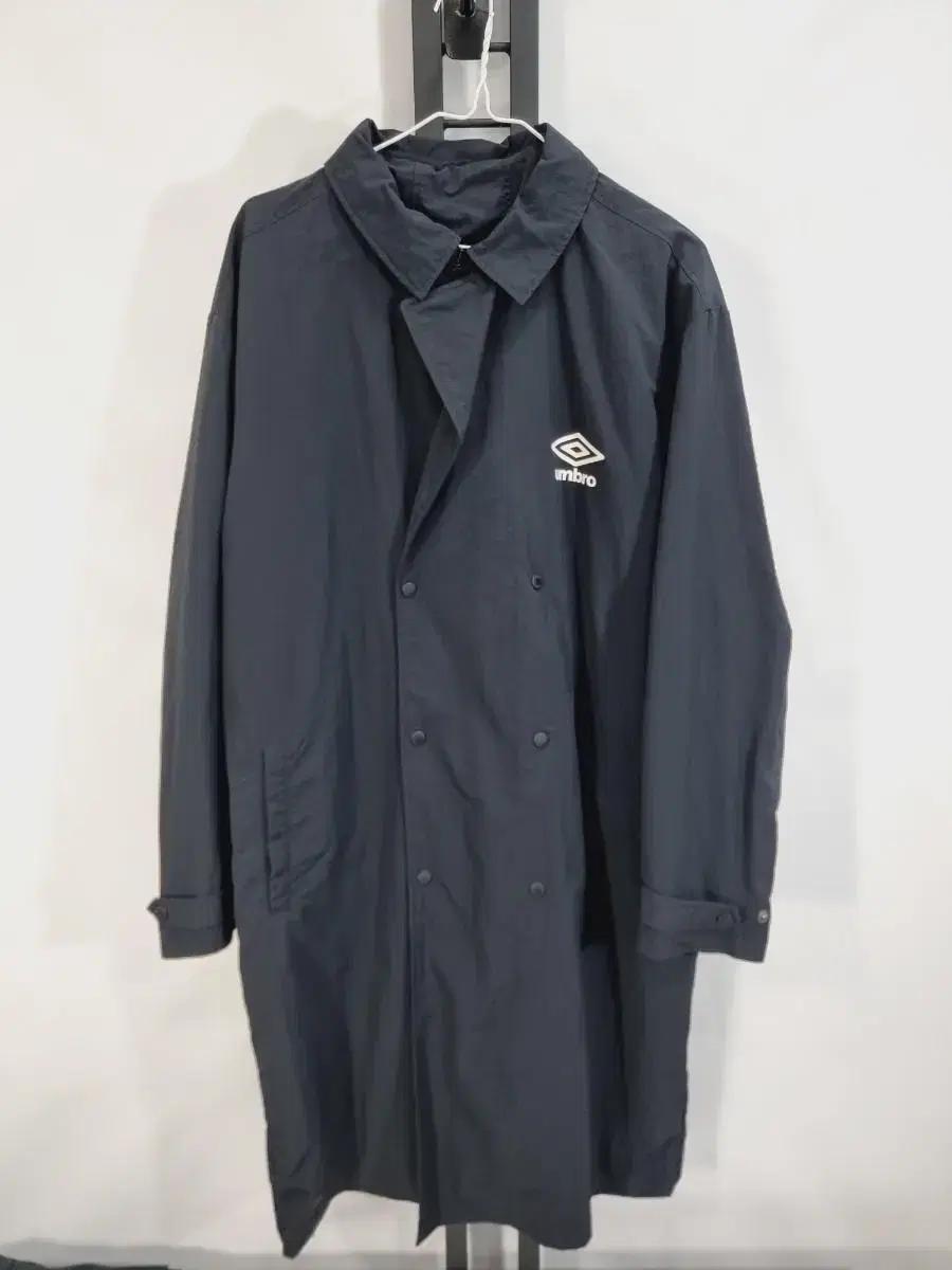 엄브로 바람막이 우븐 트렌치코트 롱자켓 블랙 m