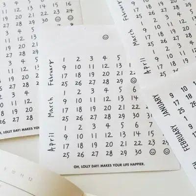 오롤리데이 다이어리 캘린더 스티커