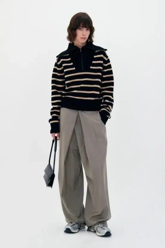 로우클래식 stripe sailor zip-up knit 블랙