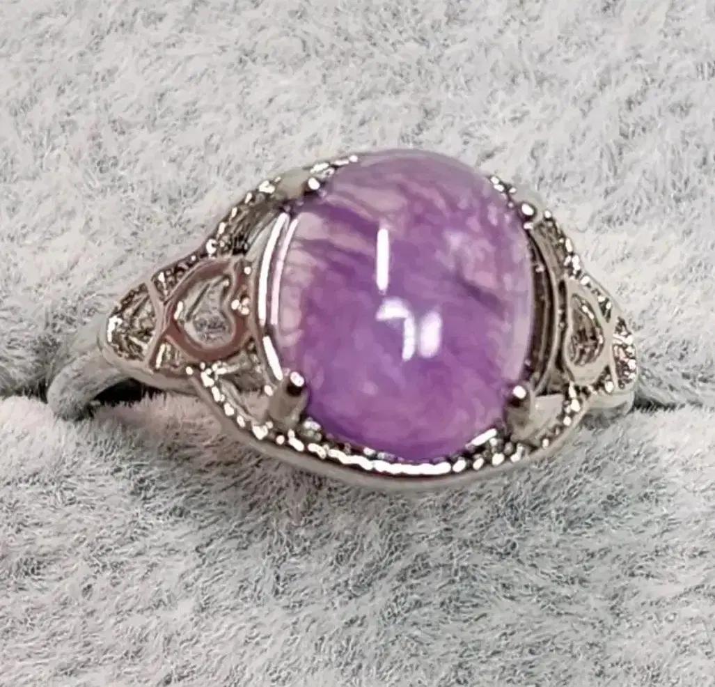 반택무료새제품 천연원석 차로아이트(Charoite) 반은 반지 사이즈조절