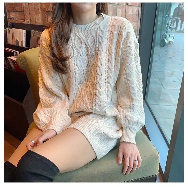 [새옷/무배] 피셔맨 꽈배기 니트 원피스 연말원피스