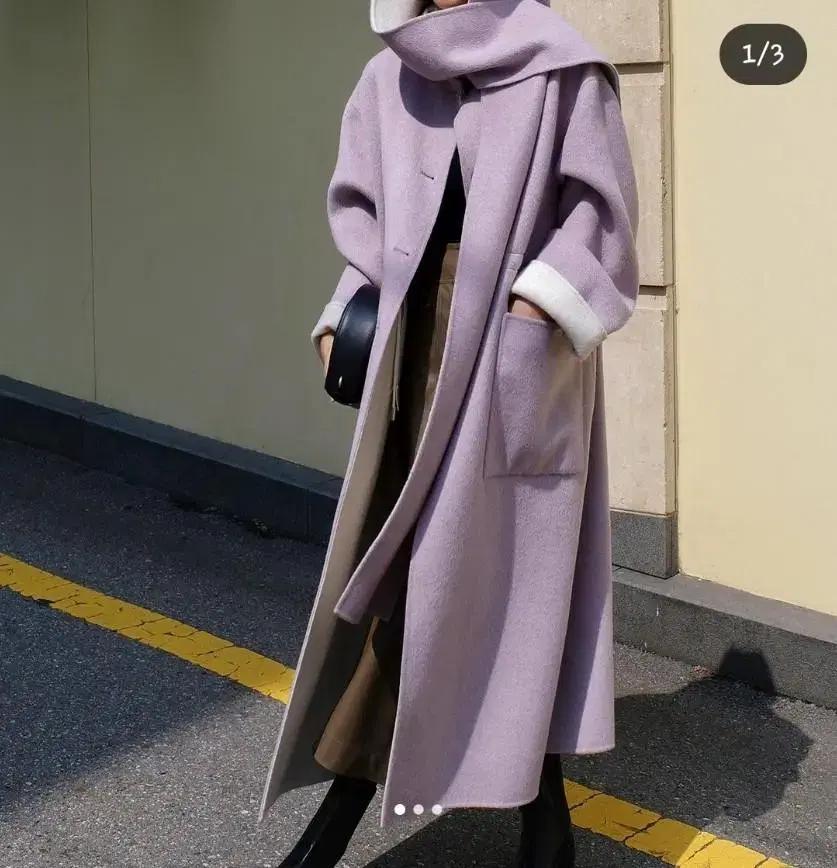 몸빼 핸드메이드 후드 머플러 롱코트