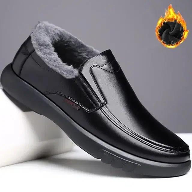 남성 겨울 정장화 기모로퍼 겨울기모신발 털로퍼 슬립온로퍼 방한화 방수신발