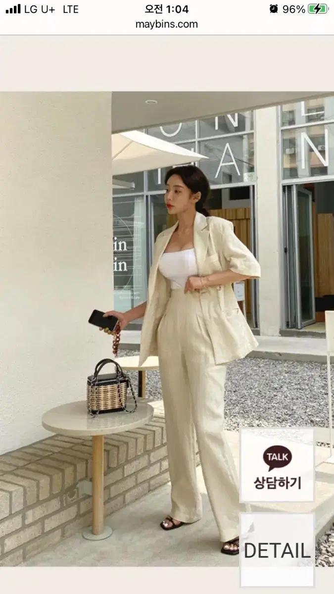 핸드메이드 고급 린넨자켓 린넨 마 정장 자켓 + 바지 하객룩 셋업