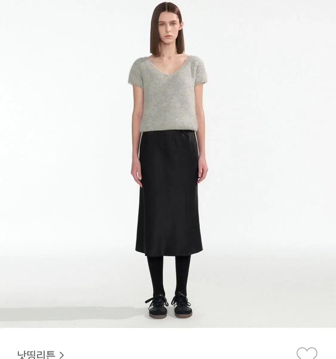 낫띵리튼 시에나 v넥 니트 그레이:)Sienna v-neck short