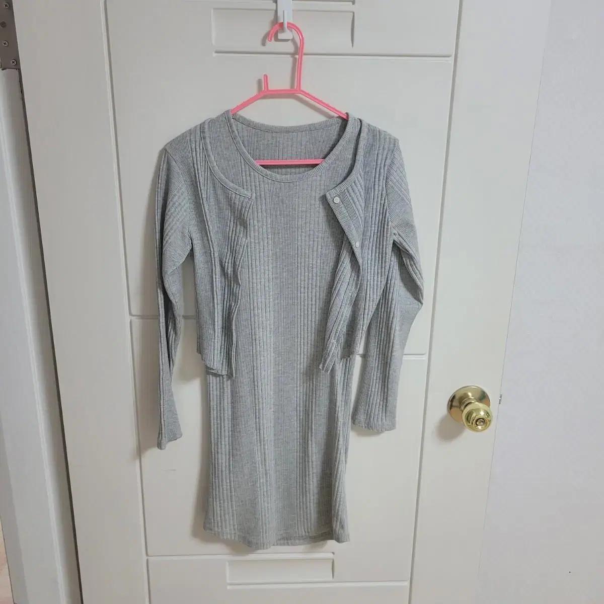 여성 골지 니트 원피스 free (55사이즈)