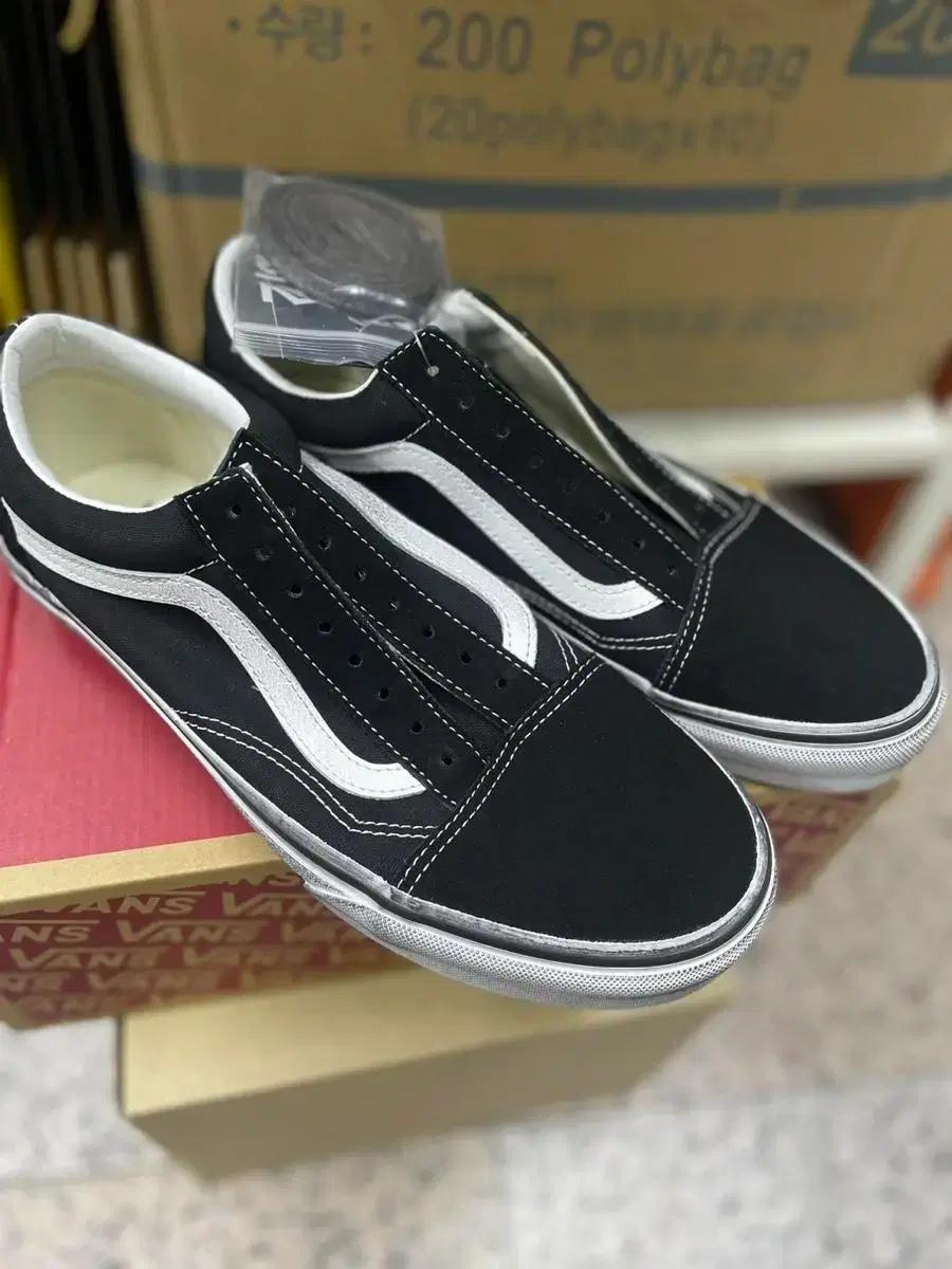 반스 올드스쿨 stressed black/white 255,260,265