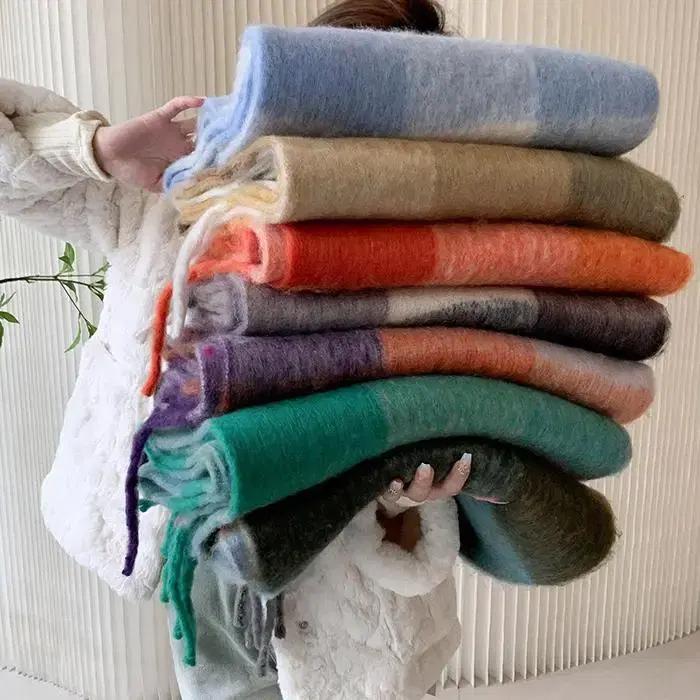 [무배] 완전 따뜻 두툼한 체크목도리 빅 오버사이즈 캐시미어 겨울 머플러