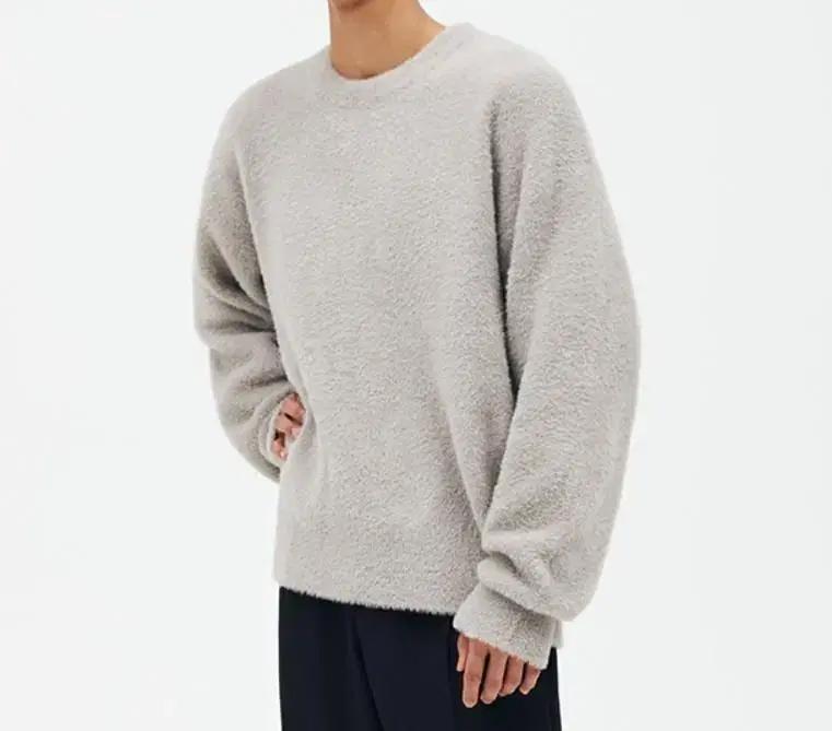 새상품 판매) 소신 fake fur CREW NECK KNIT 그레이 L