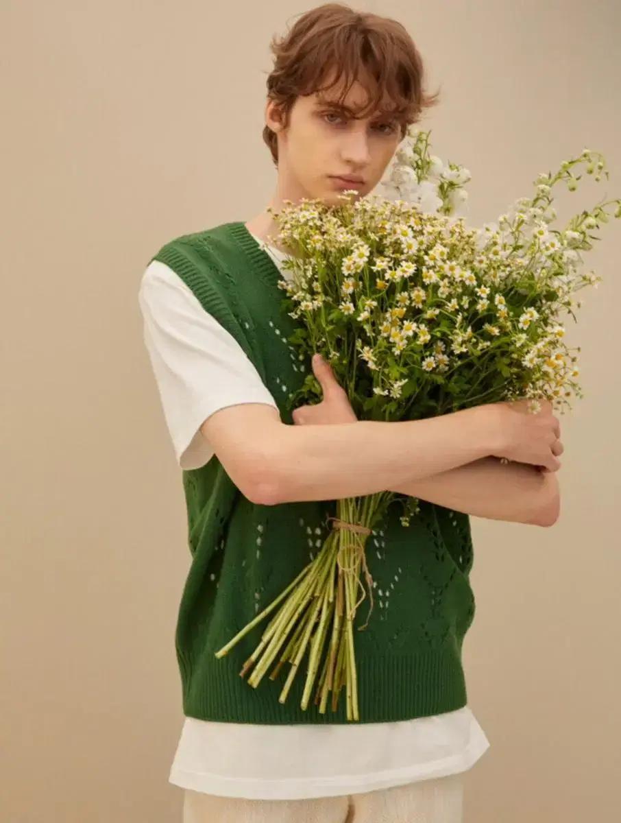 Stu Y Cutting Knit Vest Green 니트베스트 os