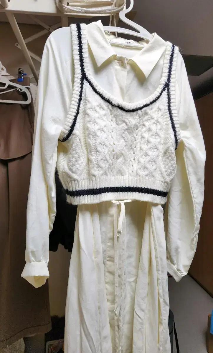 (세트)셔츠 롱원피스 뷔스티에