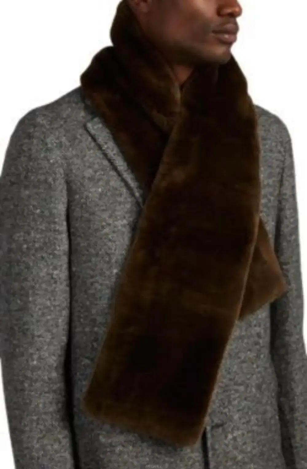 로로 피아나 더블 사이드 스카프(밍크 퍼/캐시미어)-해외발송