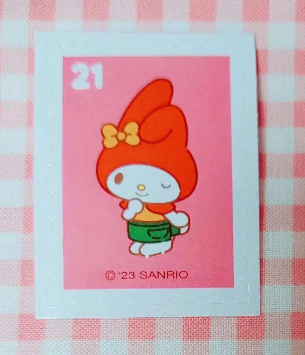 산리오 캐릭터즈 마이멜로디 세븐일레븐 우표 씰 스티커 21번 다꾸 굿즈
