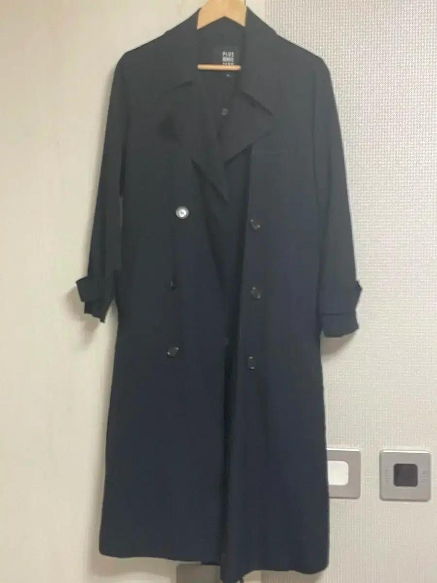 블랙 여성 롱 트렌치코트