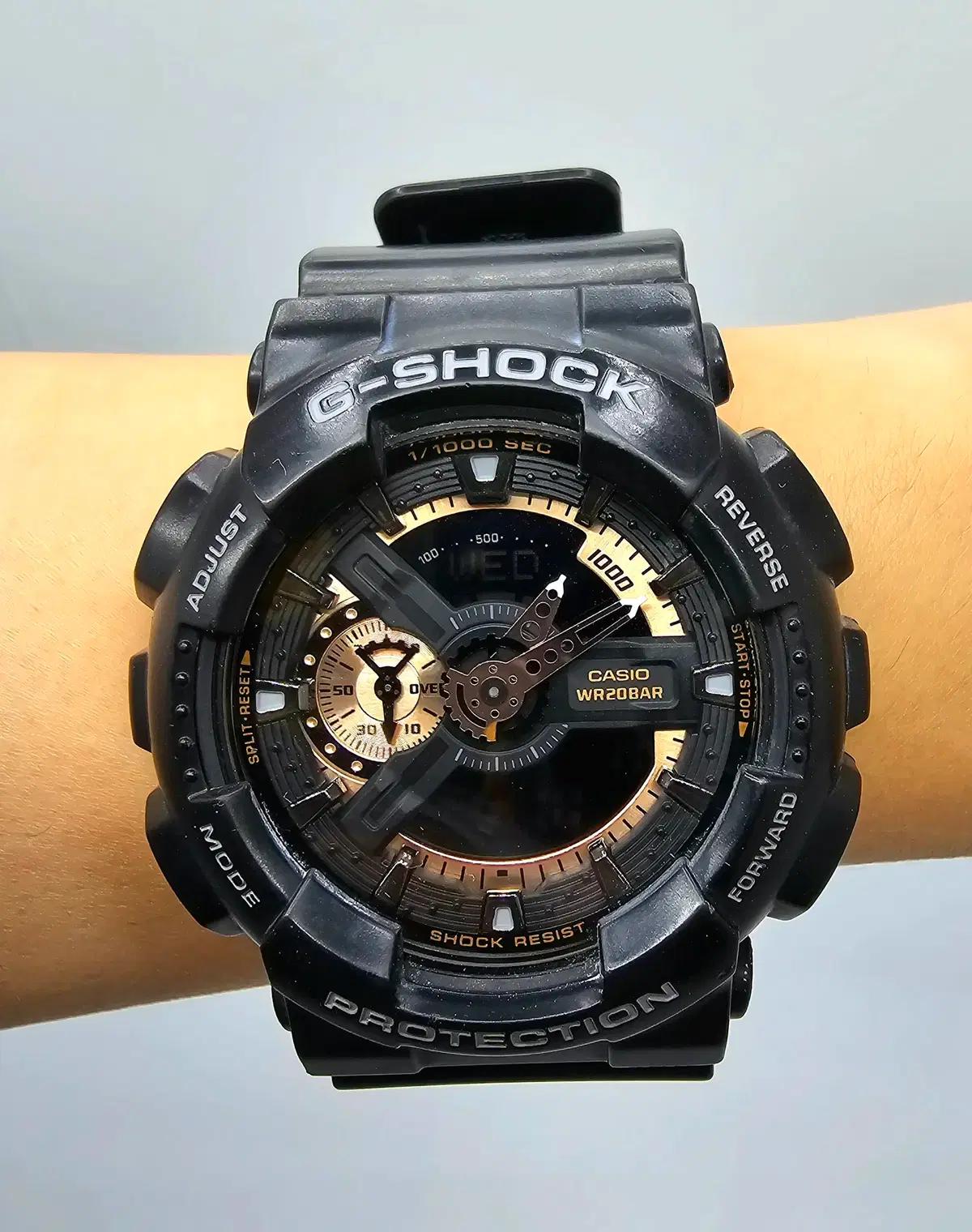 [지샥]남성 빅페이스 블랙 로즈골드 손목시계 GA-110RG-1A