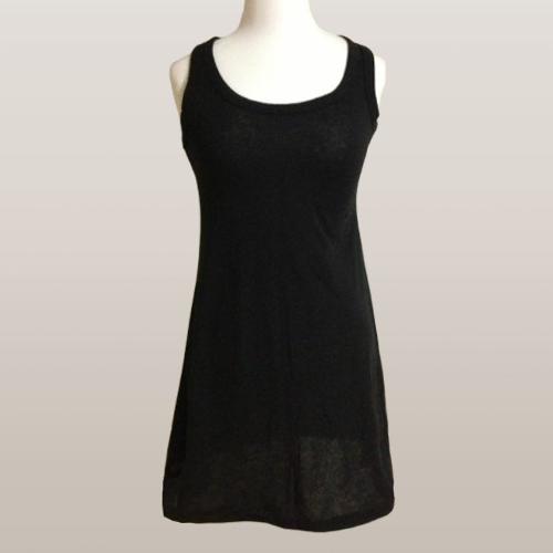 블랙 원피스형 민소매 면 티셔츠 / 여성 44-55사이즈 / 미착용