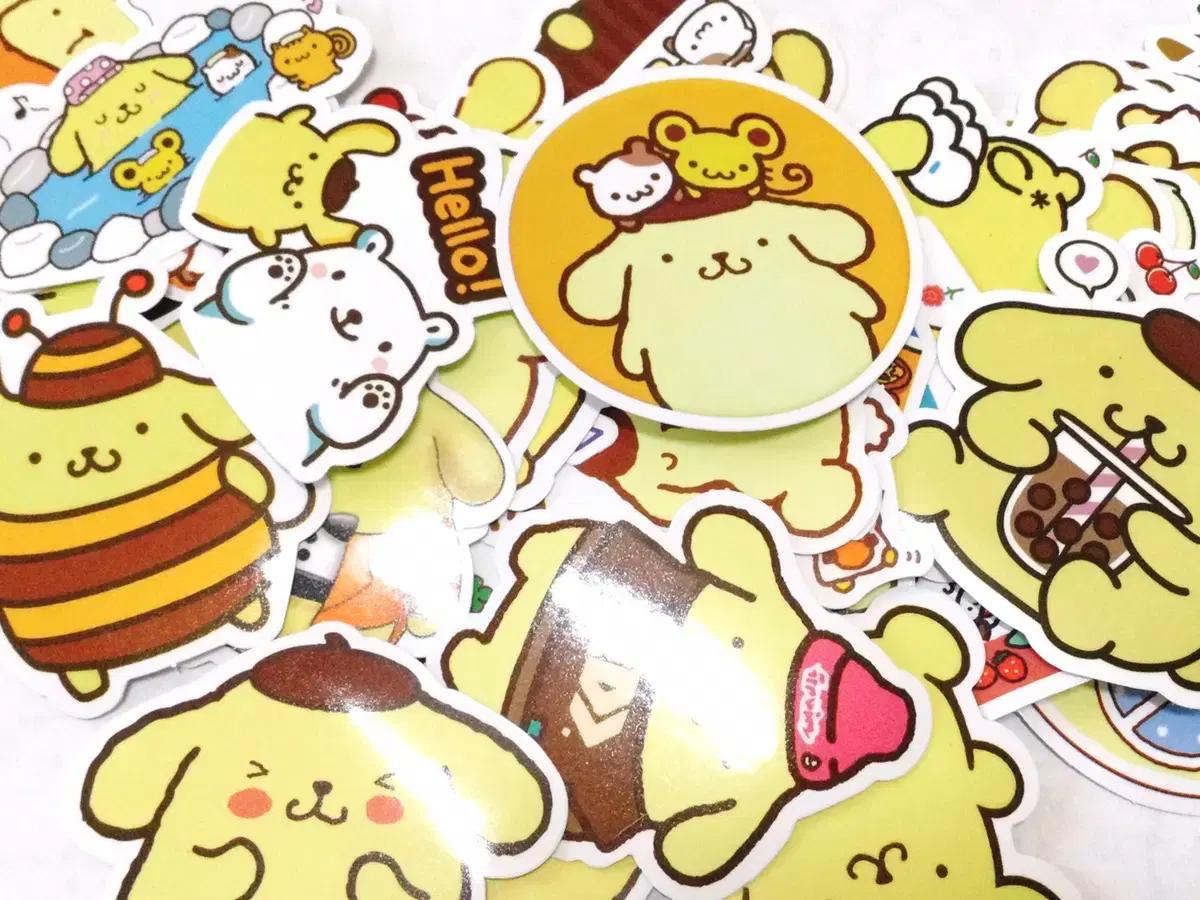 50장)폼폼푸린 BIG 방수스티커 / 산리오 포장 포용 씰스 도무송 다꾸