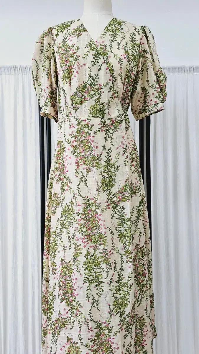 랩 원피스 플라워 쉬폰 롱원피스