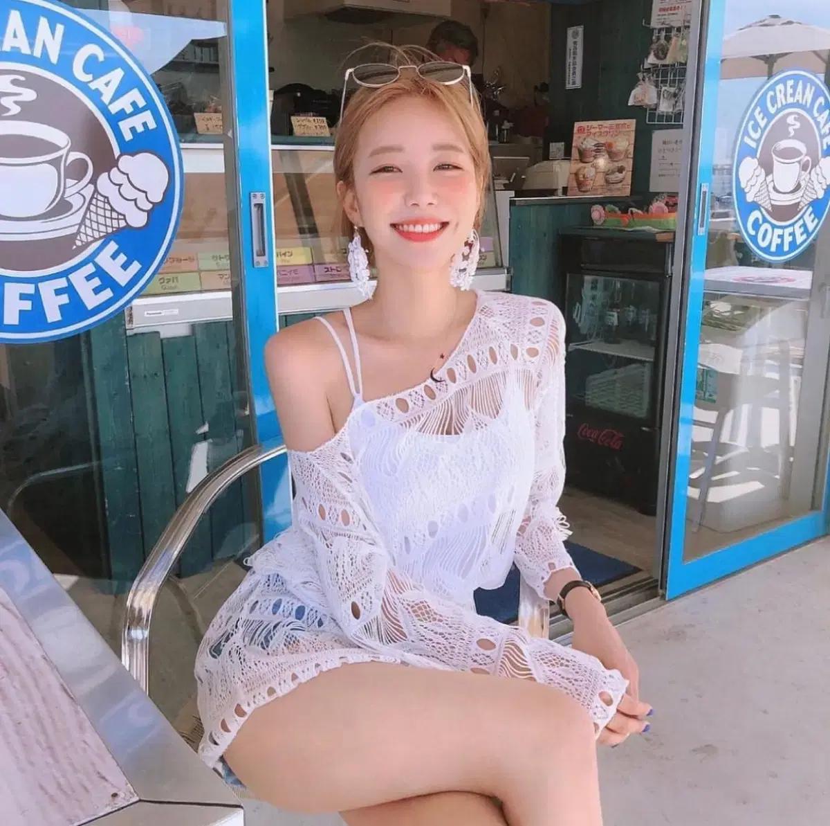 새상품)비바문 여름니트 커버업 나시세트