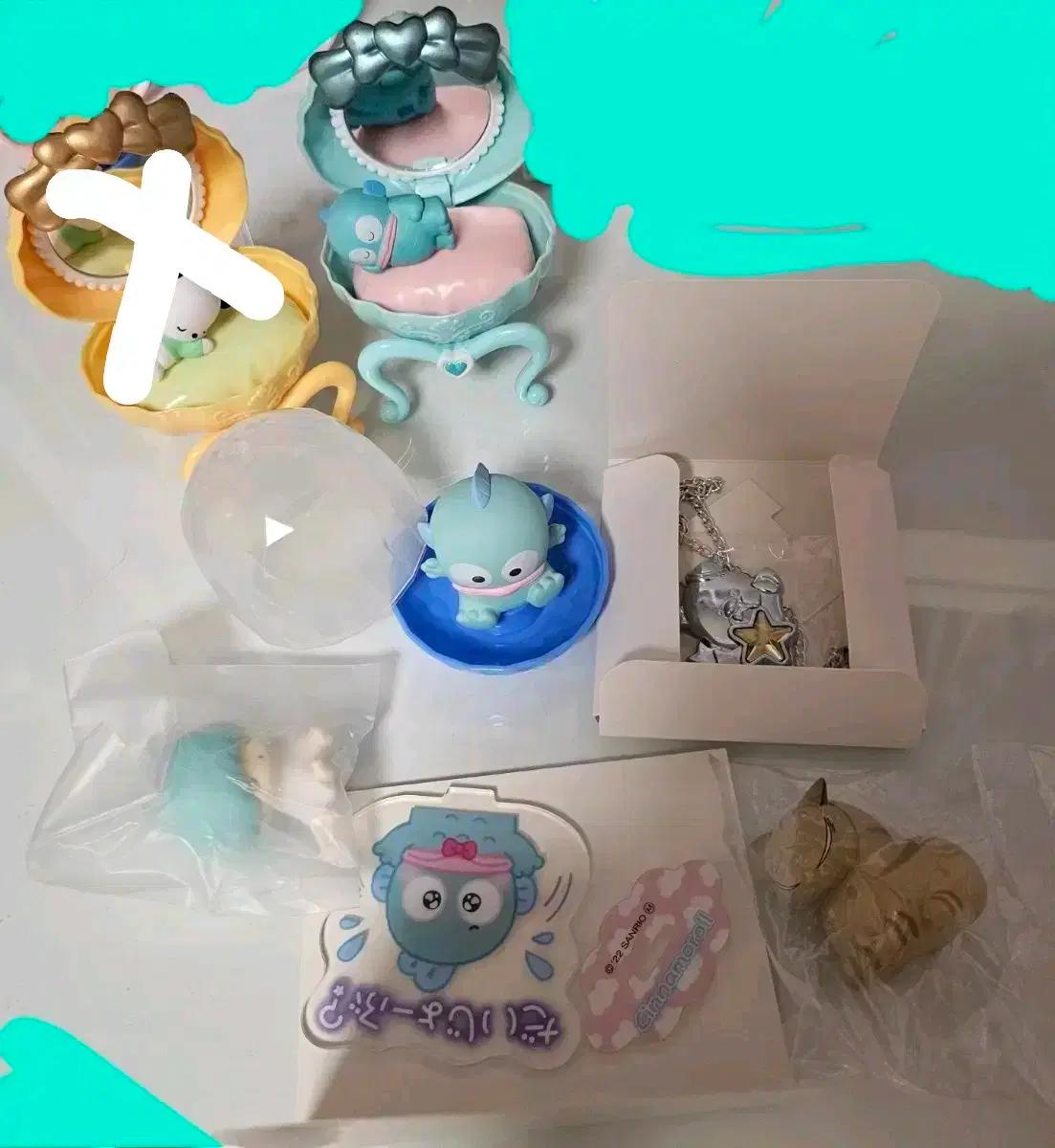 산리오 한교동 키키 턱시도샘 가챠 아크릴 쉘 드레서 잼리스 젬리스 목걸이