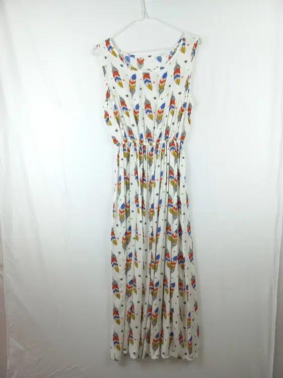 여름 컬러 깃털 나시 원피스 90