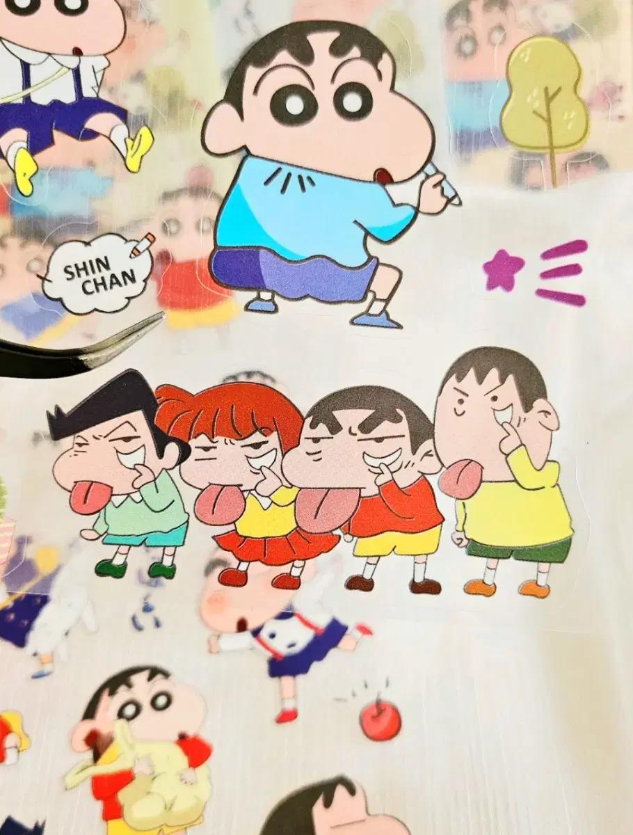 짱구 투명 스티커팩_/다꾸 폰꾸 꾸미기 방수 스티커세트 인스 도무송