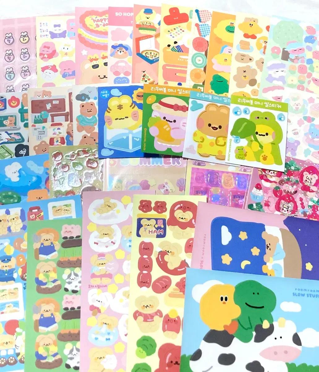 씰스티커 자캐 작가님 솜몽 룸룸 콩둥이네 리무버블 카키즈 지윰 히히클럽