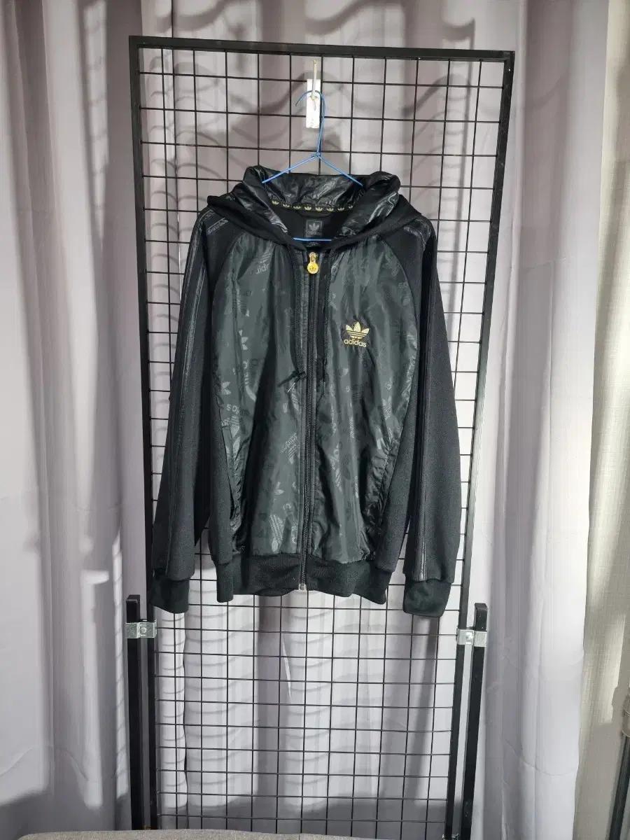 아디다스 후드 집업 져지 로고 후디 트랙탑 골드로고 블랙 삼선 95