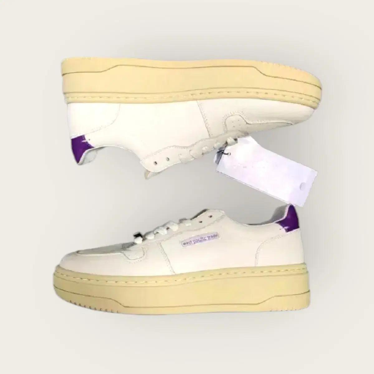 265)EPT 코트 하이 오프화이트 퍼플 스니커즈 플랫슈즈 빈티지