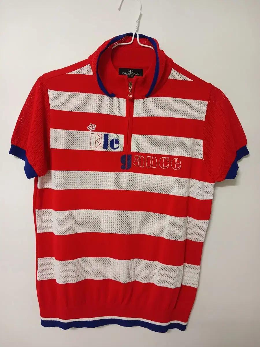 여성 엘레강스 골프 봄.가을 반팔니트 (스판95)